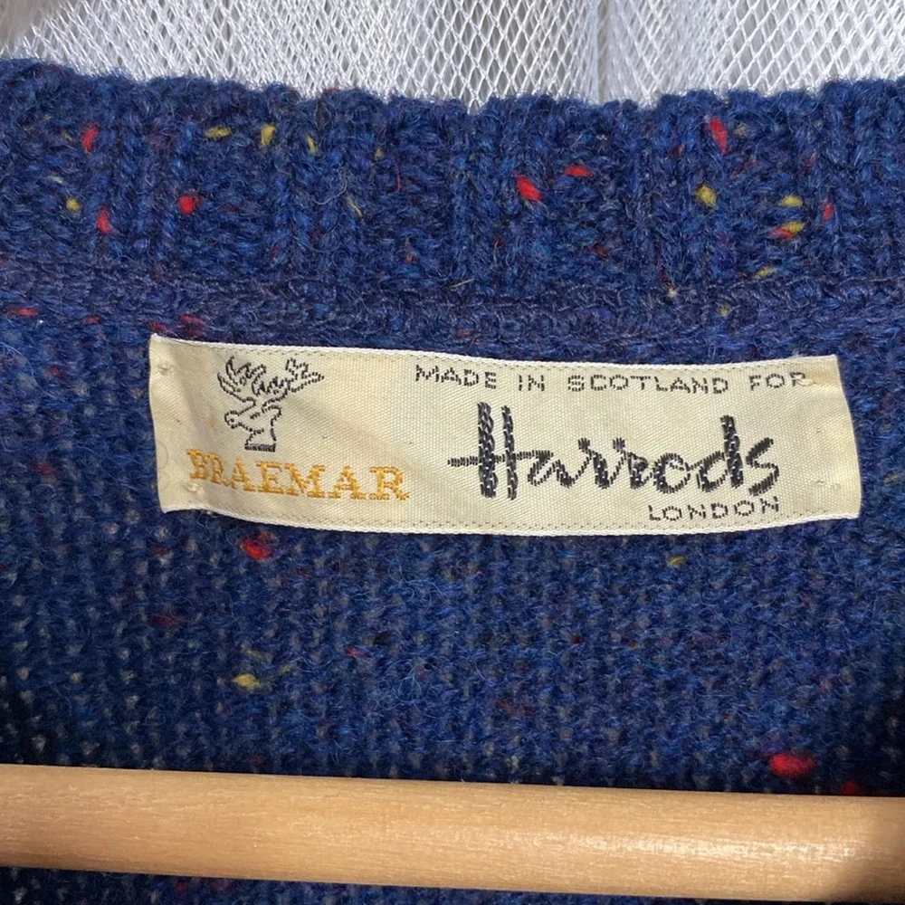 Vintage 90’s  Braemar pullover Sweater for Harrods London! EUC!! Unisex! Size L - Picture 6 of 13